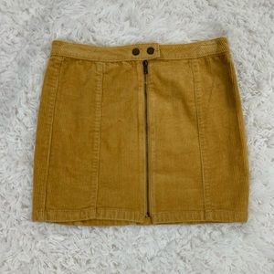 BlueSpice Corduroy Miniskirt - Size 9   Yellow-gold Color